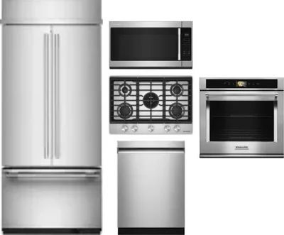 5 Piece Package Includes Refrigerator, Cooktop, Wall Oven, Microwave And Dishwasher