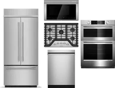 5 Piece Package Includes Refrigerator, Cooktop, Wall Oven, Microwave And Dishwasher