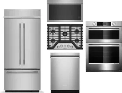 5 Piece Package Includes Refrigerator, Cooktop, Wall Oven, Microwave And Dishwasher