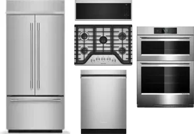 5 Piece Package Includes Refrigerator, Cooktop, Wall Oven, Microwave And Dishwasher