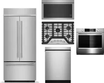 5 Piece Package Includes Refrigerator, Cooktop, Wall Oven, Microwave And Dishwasher