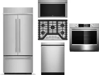 5 Piece Package Includes Refrigerator, Cooktop, Wall Oven, Microwave And Dishwasher