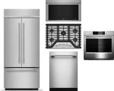 5 Piece Package Includes Refrigerator, Cooktop, Wall Oven, Microwave And Dishwasher
