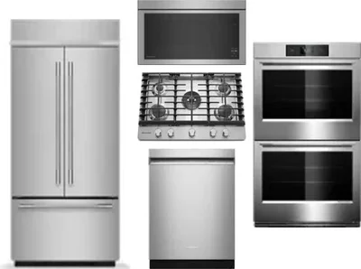 5 Piece Package Includes Refrigerator, Cooktop, Wall Oven, Microwave And Dishwasher