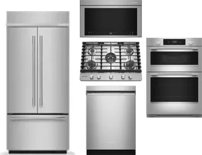 5 Piece Package Includes Refrigerator, Cooktop, Wall Oven, Microwave And Dishwasher