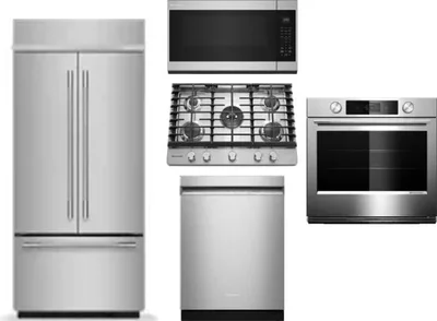 5 Piece Package Includes Refrigerator, Cooktop, Wall Oven, Microwave And Dishwasher