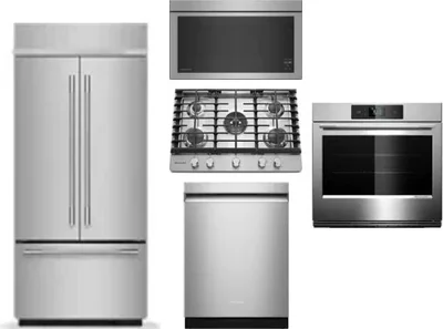 5 Piece Package Includes Refrigerator, Cooktop, Wall Oven, Microwave And Dishwasher