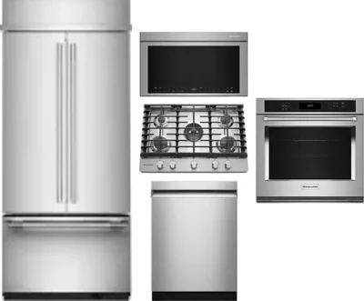 5 Piece Package Includes Refrigerator, Cooktop, Wall Oven, Microwave And Dishwasher