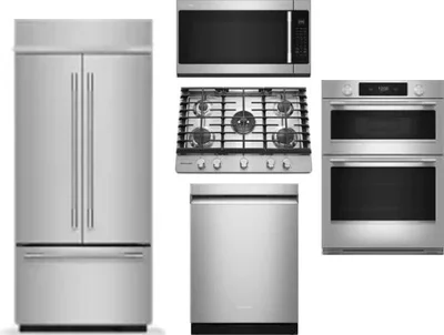 5 Piece Package Includes Refrigerator, Cooktop, Wall Oven, Microwave And Dishwasher