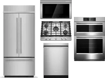 5 Piece Package Includes Refrigerator, Cooktop, Wall Oven, Microwave And Dishwasher