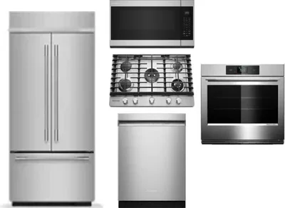 5 Piece Package Includes Refrigerator, Cooktop, Wall Oven, Microwave And Dishwasher