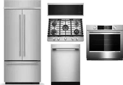 5 Piece Package Includes Refrigerator, Cooktop, Wall Oven, Microwave And Dishwasher