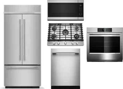 5 Piece Package Includes Refrigerator, Cooktop, Wall Oven, Microwave And Dishwasher