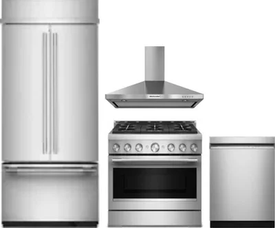 4 Piece Package Includes Refrigerator, Range, Hood And Dishwasher