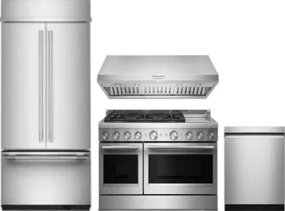 4 Piece Package Includes Refrigerator, Range, Hood And Dishwasher