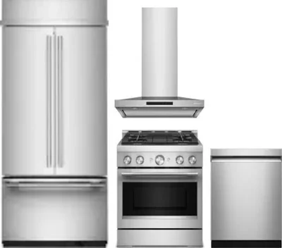 4 Piece Package Includes Refrigerator, Range, Hood And Dishwasher