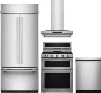 4 Piece Package Includes Refrigerator, Range, Hood And Dishwasher