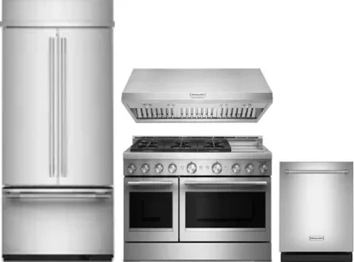 4 Piece Package Includes Refrigerator, Range, Hood And Dishwasher