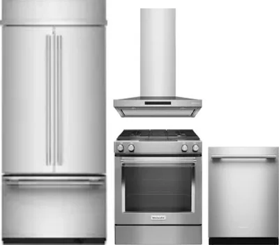 4 Piece Package Includes Refrigerator, Range, Hood And Dishwasher