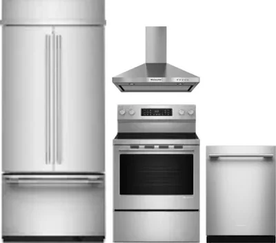 4 Piece Package Includes Refrigerator, Range, Hood And Dishwasher
