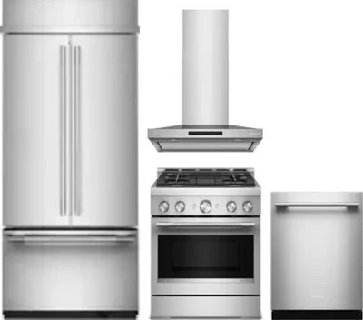 4 Piece Package Includes Refrigerator, Range, Hood And Dishwasher