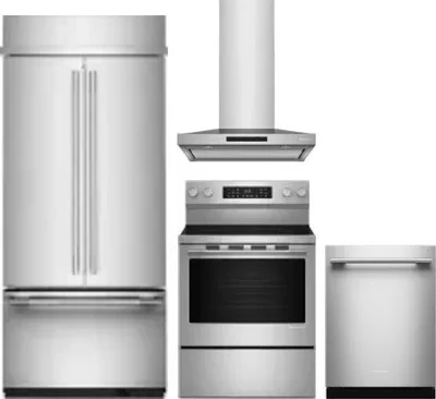 4 Piece Package Includes Refrigerator, Range, Hood And Dishwasher