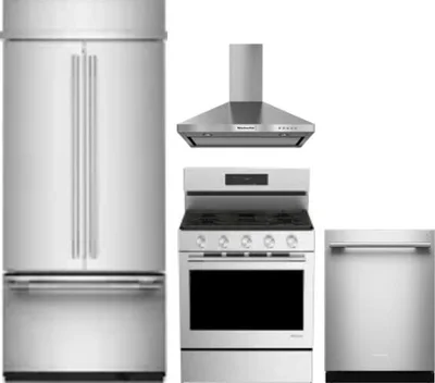 4 Piece Package Includes Refrigerator, Range, Hood And Dishwasher