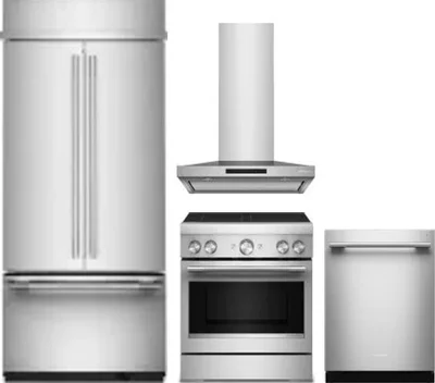 4 Piece Package Includes Refrigerator, Range, Hood And Dishwasher