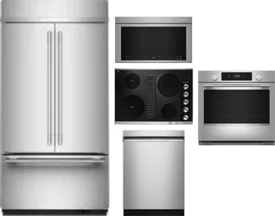5 Piece Package Includes Refrigerator, Cooktop, Wall Oven, Microwave And Dishwasher