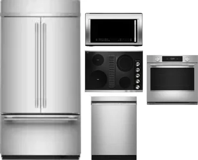 5 Piece Package Includes Refrigerator, Cooktop, Wall Oven, Microwave And Dishwasher