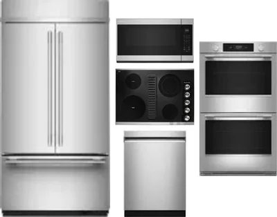 5 Piece Package Includes Refrigerator, Cooktop, Wall Oven, Microwave And Dishwasher
