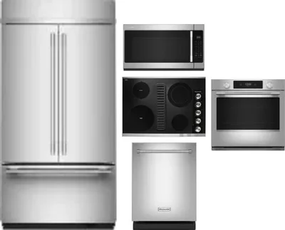 5 Piece Package Includes Refrigerator, Cooktop, Wall Oven, Microwave And Dishwasher