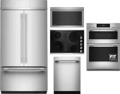 5 Piece Package Includes Refrigerator, Cooktop, Wall Oven, Microwave And Dishwasher