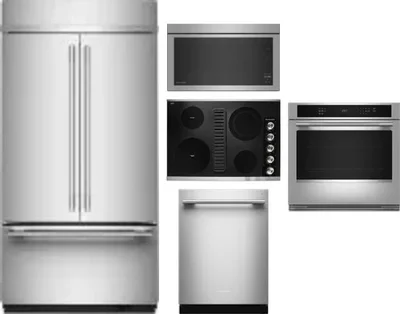 5 Piece Package Includes Refrigerator, Cooktop, Wall Oven, Microwave And Dishwasher
