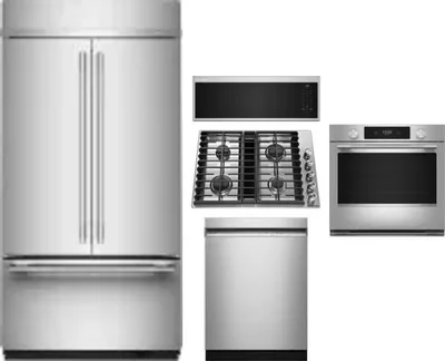 5 Piece Package Includes Refrigerator, Cooktop, Wall Oven, Microwave And Dishwasher