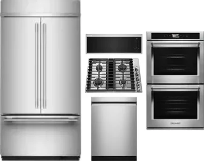 5 Piece Package Includes Refrigerator, Cooktop, Wall Oven, Microwave And Dishwasher