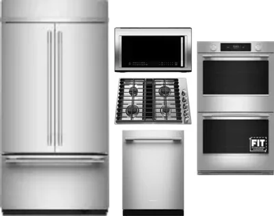 5 Piece Package Includes Refrigerator, Cooktop, Wall Oven, Microwave And Dishwasher