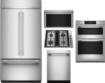 5 Piece Package Includes Refrigerator, Cooktop, Wall Oven, Microwave And Dishwasher