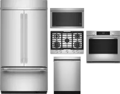 5 Piece Package Includes Refrigerator, Cooktop, Wall Oven, Microwave And Dishwasher