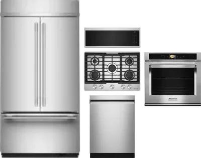5 Piece Package Includes Refrigerator, Cooktop, Wall Oven, Microwave And Dishwasher