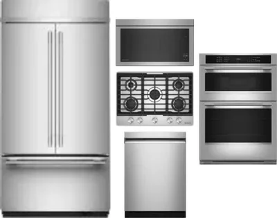 5 Piece Package Includes Refrigerator, Cooktop, Wall Oven, Microwave And Dishwasher