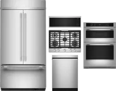 5 Piece Package Includes Refrigerator, Cooktop, Wall Oven, Microwave And Dishwasher