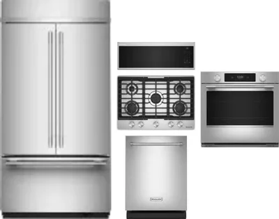 5 Piece Package Includes Refrigerator, Cooktop, Wall Oven, Microwave And Dishwasher
