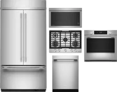 5 Piece Package Includes Refrigerator, Cooktop, Wall Oven, Microwave And Dishwasher