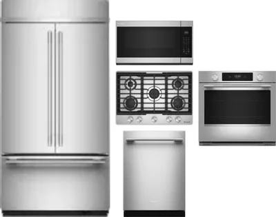 5 Piece Package Includes Refrigerator, Cooktop, Wall Oven, Microwave And Dishwasher