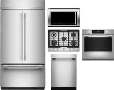 5 Piece Package Includes Refrigerator, Cooktop, Wall Oven, Microwave And Dishwasher