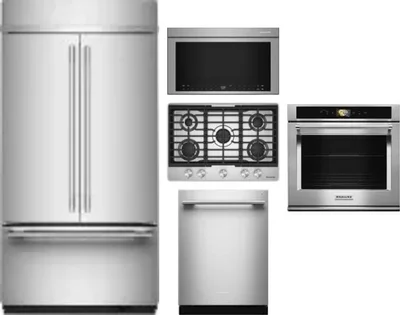 5 Piece Package Includes Refrigerator, Cooktop, Wall Oven, Microwave And Dishwasher