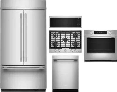 5 Piece Package Includes Refrigerator, Cooktop, Wall Oven, Microwave And Dishwasher