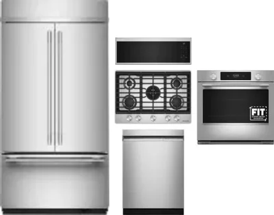 5 Piece Package Includes Refrigerator, Cooktop, Wall Oven, Microwave And Dishwasher