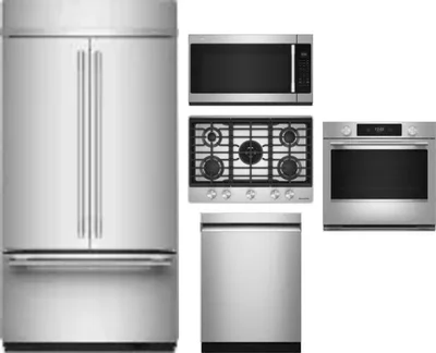 5 Piece Package Includes Refrigerator, Cooktop, Wall Oven, Microwave And Dishwasher